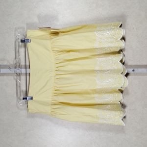 04182 Speechless yellow & white side zip skirt L NWT